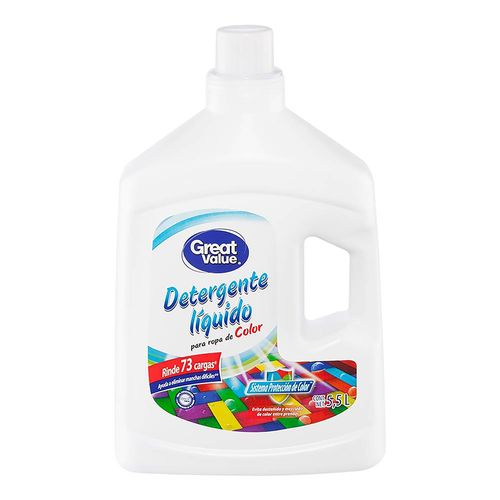 Detergente liquido Great Value para ropa blanca y color -5500ml