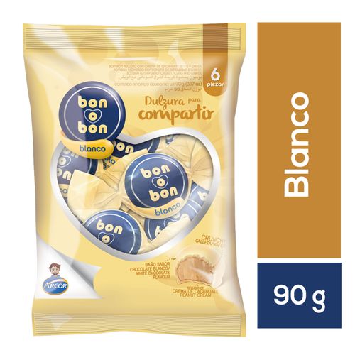 Bombones Arcor Bon O Bon Blanco - 90gr