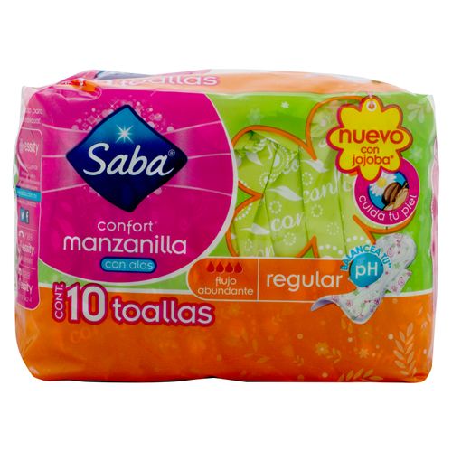 Toall Saba Confort Manzanill C Alas 10Ea