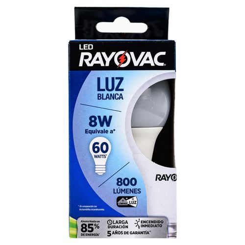 Rayovac Led 8W Blanco Caja Tray