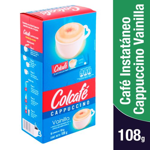 Cafe Colcafe Mezcla Capuccino Vainilla 6 Sobres- 108gr