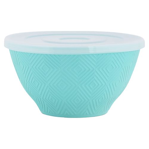 Set  3 Tazones Mainstays Plásticos Con Tapa  7,9 Y 10 Pulgadas Surtido Colores