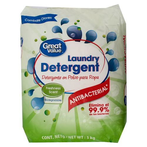 Detergente en polvo Great Value antibacterial - 5 kg