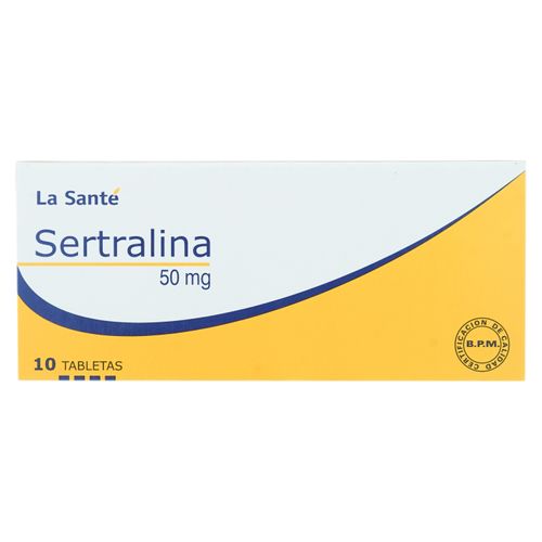 Antidepresivo Sertralina 50 mg caja 10 comprimidos - Precio indicado por caja