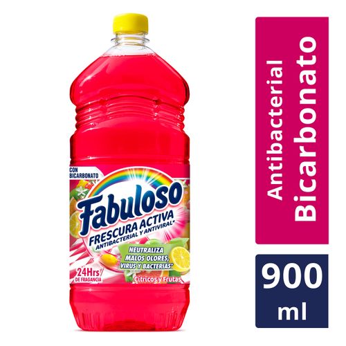 Desinfectante Multiusos Fabuloso Frescura Activa Antibacterial Bicarbonato Cítricos Y Frutas - 900ml