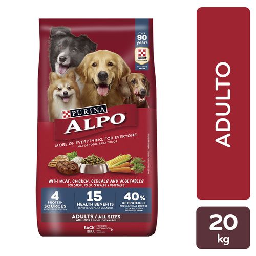 Alimento Perro Adulto Purina Alpo todos los tamaños 20kg (44lb)