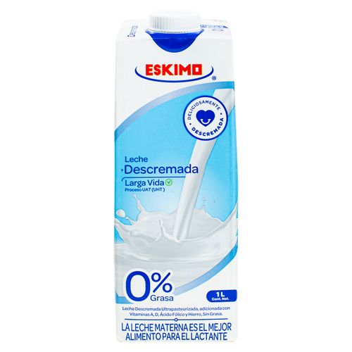 Leche Eskimo Ultrapasteurizada Descremada 0% Grasa-1Lt