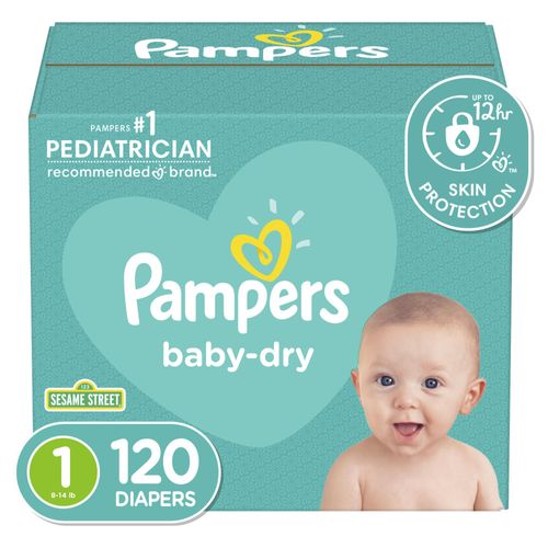 Pañales Marca Pampers Baby-Dry Talla 1, 4-6kg - 120Uds