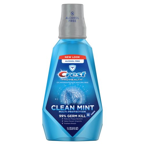 Enjuague bucal Crest Pro-Health, sin alcohol, multiprotección de menta limpia, 1 L