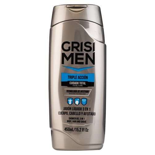 Jabón Shower Grisi Men Triple Accion - 450 ml