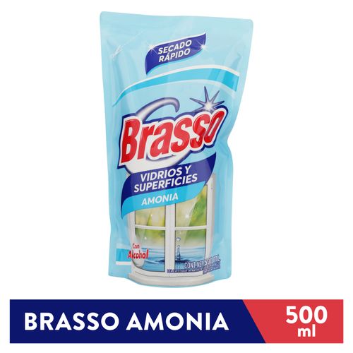 Limpiador Vidrios Brasso Gold Amonia Doypack - 500ml