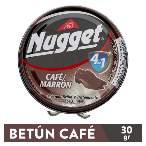 Betún en pasta Nugget color negro maximo brillo y tratamiento - 30 g