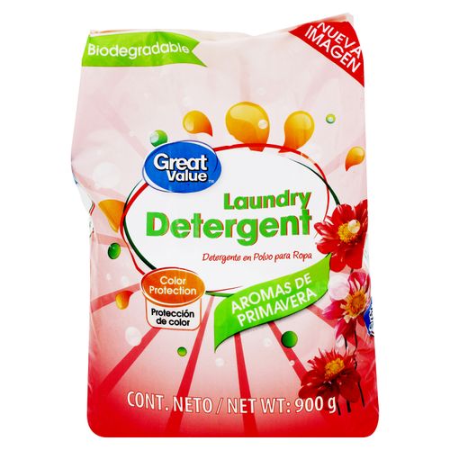 Detergente en polvo Great Value aroma primavera - 900 g