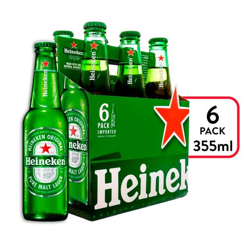 Cerveza Heineken Botella 6 Pack - 355 ml