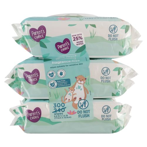 Toallas húmedas Parent´s Choice sin fragancia - 300 uds
