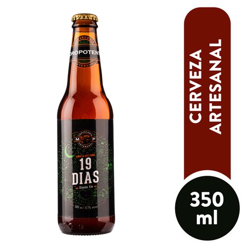Cerveza Moropotente artesanal 19 días botella de vidrio - 350 ml