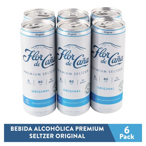 6 Pack Flor De Caña Premium Seltzer Original - 355ml