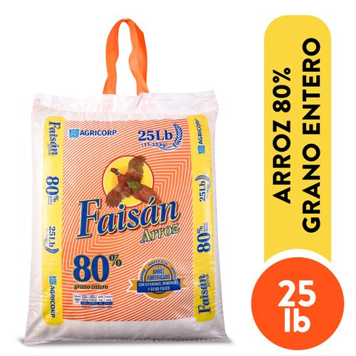 Arroz 80% Grano Entero El Faisan - 11340 g