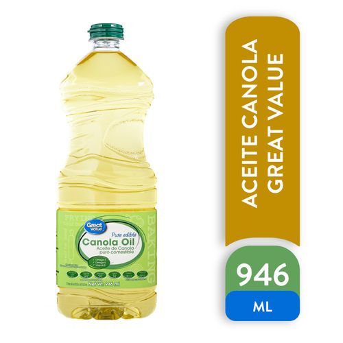 Aceite Great Value Canola Puro - 946ml