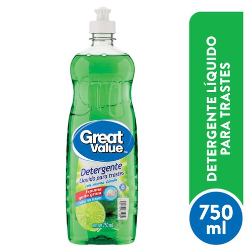 Lavaplatos Liquido Great Value Limon - 750ml