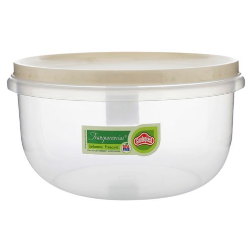Tazon Guateplast Futura Grande Transparente Marfil- (90oz)