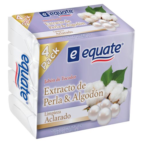 Jabón Equate Ext Perla Y Algodon 4 Pack