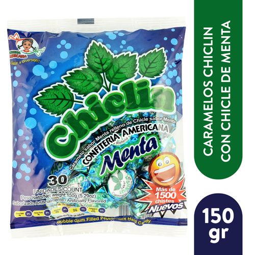 Caramelo Chiclin Con Chicle de Menta - 180 g