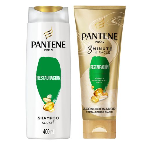 Shampoo y Acondicionador Pantene Pro-V 3 Minute Miracle Restauración -400 ml/170 ml