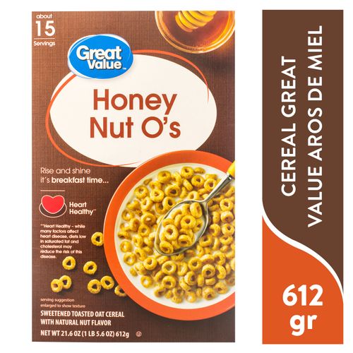 Cereal Great Value, Aros Miel - 612 g