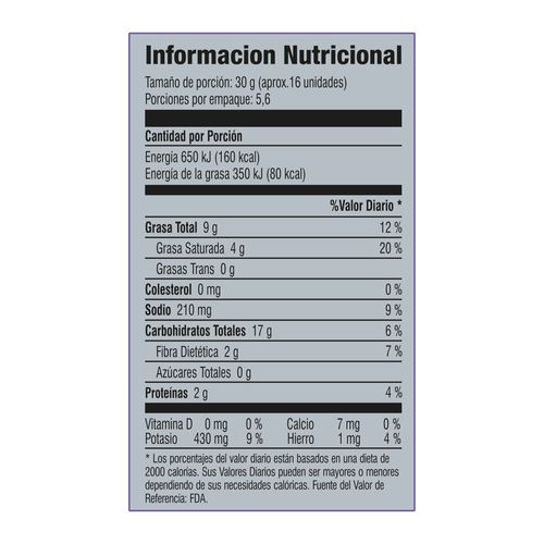 Papas Tostadas marca PRO limón explosivo -170g