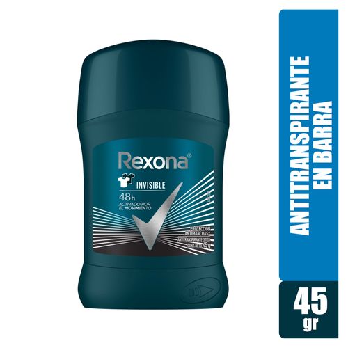 Antitranspirante Rexona Invisible Protección Antimanchas en Barra - 45 g