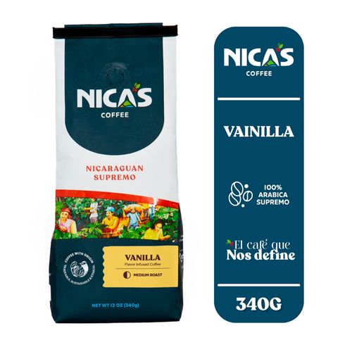 Café Molido Nicas Supremo, Café Con Origen 100% Arábico, Vainilla -  340g