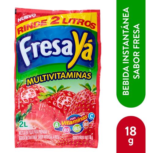 Bebida En Polvo Ya Sabor A Fresa - 18 g