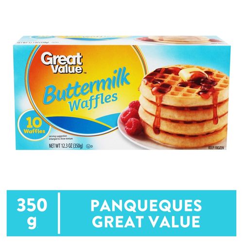 Waffle Great Value congelado con mantequilla - 350 g