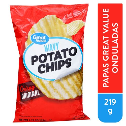 Papas Onduladas Great Value Originales - 219 g