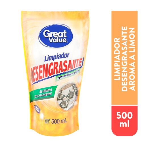 Limp Desengrasan Great Value Pouch 500Ml