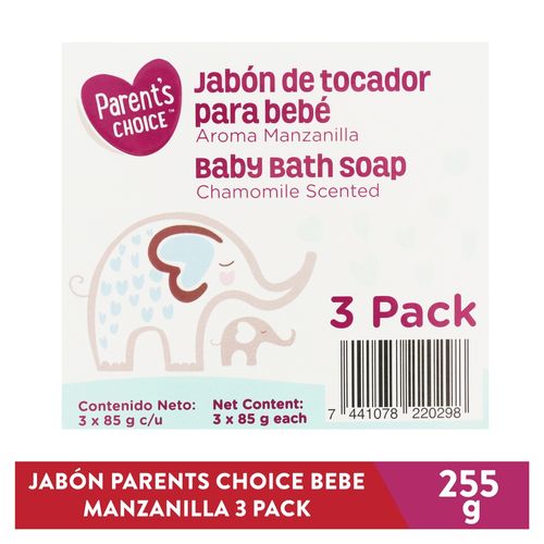 Jabón Parents Choice Bebe Manzanilla 3 Pack - 255 g