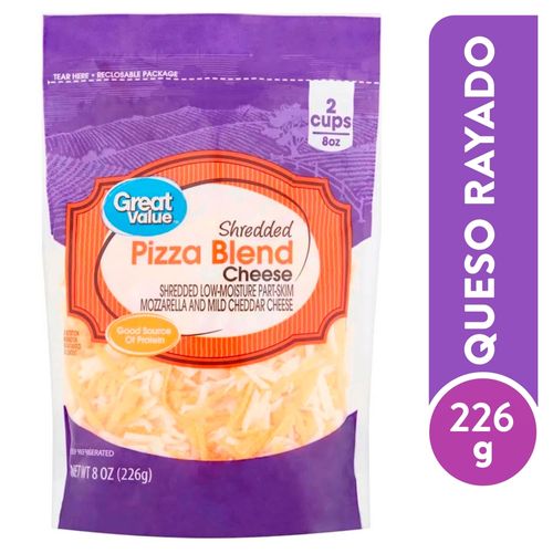 Queso Great Value Rallado Para Pizza - 227gr