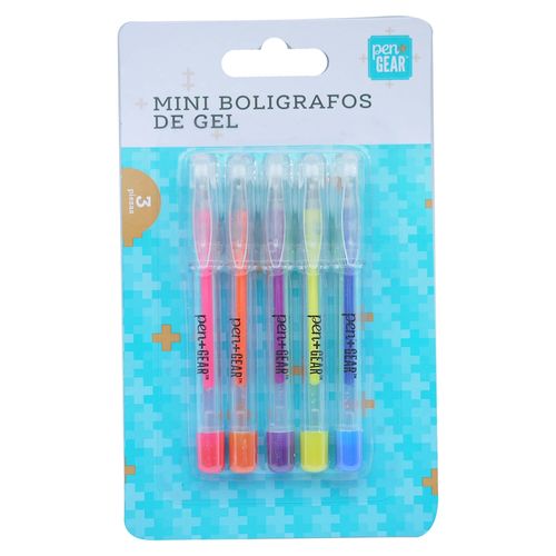Mini lapiceros Pen + Gear tinta gel - 5 Pzas