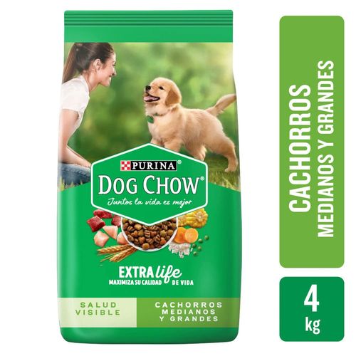 Alimento Perro Cachorro Purina Dog Chow Extra Life Medianos y Grandes 4 kg