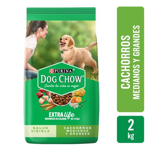 Alimento Perro Cachorro Purina Dog Chow Extra Life Medianos y Grandes 2 kg