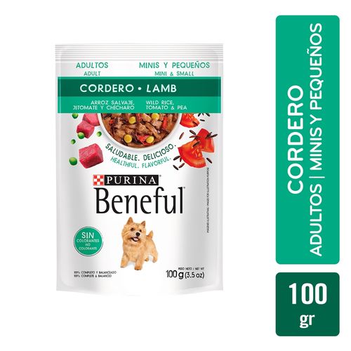 Alimento Perro Adulto Purina Beneful Minis y Pequeños Cordero 100 g