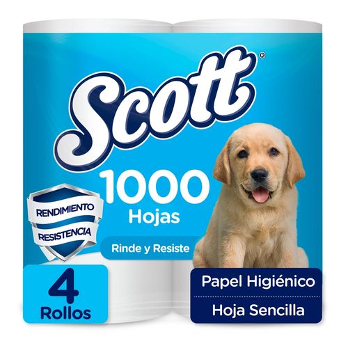 Papel Higiénico Scott 1000 Hojas - 4 Rollos