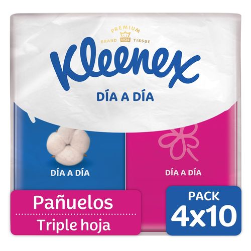 Pañuelos Faciales Kleenex - 4x10 Unidades