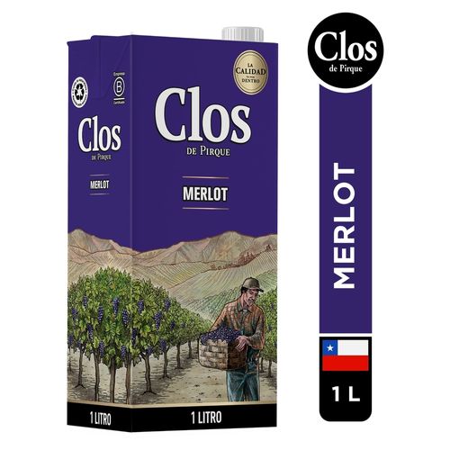 Vino Tinto Clos De Pirque Merlot -1000ml