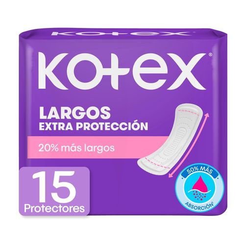 Protectores Diarios Kotex Largos - 15 Unidades