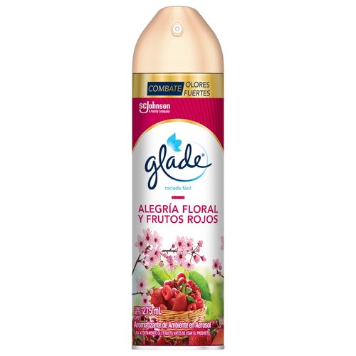 Aromatizante Glade Alegria Floral Frutos Rojos Aerosol 275 ml