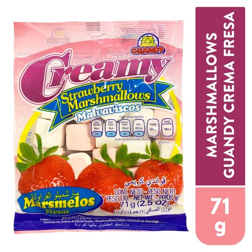 Marshmallows Guandy de Creamy Sabor Fresa- 71 g
