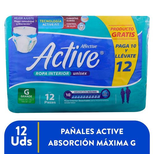 Pañal para adulto Affective Active pants talla G - 10 Uds
