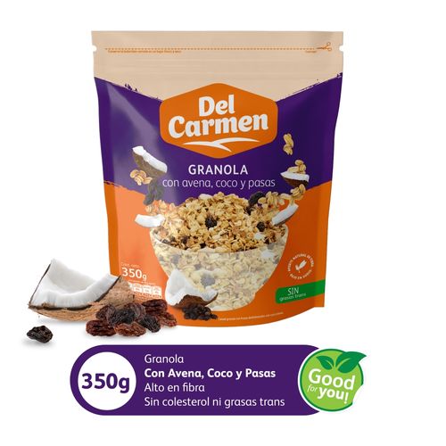 Granola Del Carmen Con Avena Coco Y Pasas - 350 g